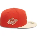 cappello-piatto-arancione-e-beige-aderente-59fifty-side-patch-degli-oakland-athletics-mlb-di-new-era