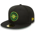 cappello-piatto-nero-aderente-59fifty-coop-dei-seattle-mariners-mlb-di-new-era