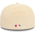 cappellino-curvo-beige-e-blu-navy-aderente-59fifty-low-profile-cord-dei-new-york-yankees-mlb-di-new-era