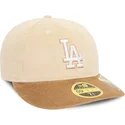 casquette-courbee-beige-et-marron-ajustee-59fifty-low-profile-cord-los-angeles-dodgers-mlb-new-era