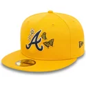 59fifty-icon-cappello-piatto-giallo-regolabile-atlanta-braves-mlb-di-new-era