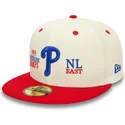 cappellino-piatto-beige-e-rosso-chiuso-59fifty-93-division-dei-philadelphia-phillies-mlb-di-new-era