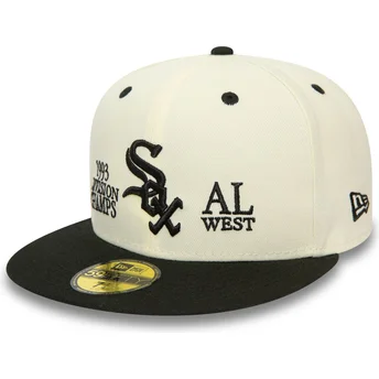 Casquette plate beige et noire ajustée 59FIFTY 93 Division Chicago White Sox MLB New Era