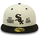cappello-piatto-beige-e-nero-regolabile-59fifty-93-division-di-chicago-white-sox-mlb-di-new-era