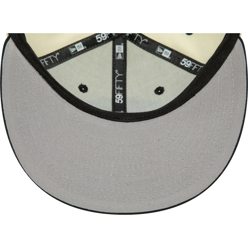 cappello-piatto-beige-e-nero-chiuso-59fifty-93-division-di-chicago-white-sox-mlb-di-new-era