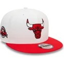 casquette-plate-blanche-et-rouge-snapback-9fifty-white-crown-patch-chicago-bulls-nba-new-era