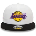 cappelli-piatta-nero-snapback-9fifty-white-crown-patch-dei-los-angeles-lakers-nba-di-new-era
