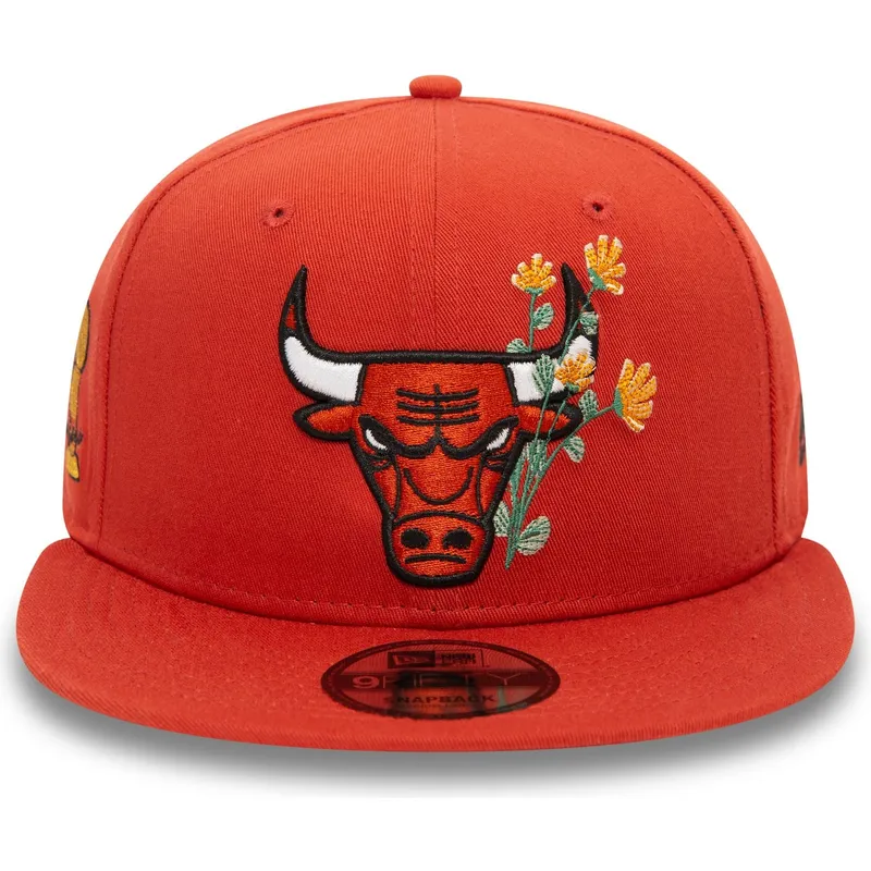 cappellino-piatto-arancione-snapback-9fifty-seasonal-flower-dei-chicago-bulls-nba-di-new-era