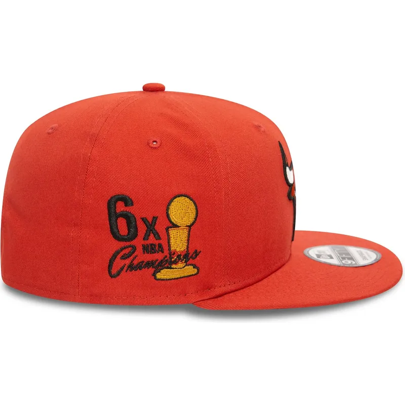 cappellino-piatto-arancione-snapback-9fifty-seasonal-flower-dei-chicago-bulls-nba-di-new-era