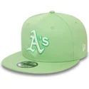 cappello-snapback-verde-chiaro-9fifty-con-patch-world-series-degli-oakland-athletics-mlb-di-new-era