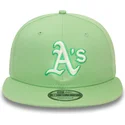 cappello-snapback-verde-chiaro-9fifty-con-patch-world-series-degli-oakland-athletics-mlb-di-new-era