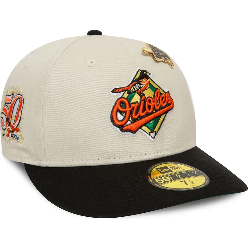 gorra-curva-beige-y-negra-ajustada-59fifty-pin-de-baltimore-orioles-mlb-de-new-era