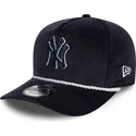 cappellino-snapback-blu-navy-con-visiera-curva-golfer-cord-dei-new-york-yankees-mlb-di-new-era
