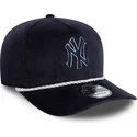 cappellino-snapback-blu-navy-con-visiera-curva-golfer-cord-dei-new-york-yankees-mlb-di-new-era