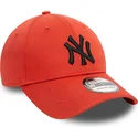 cappellino-curvo-arancione-regolabile-con-logo-nero-39thirty-league-essential-dei-new-york-yankees-mlb-di-new-era