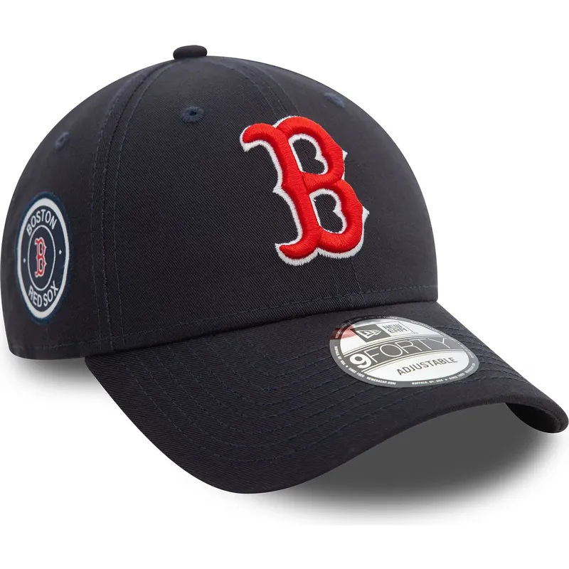 cappellino-visiera-curva-blu-marino-regolabile-9forty-side-patch-di-boston-red-sox-mlb-di-new-era
