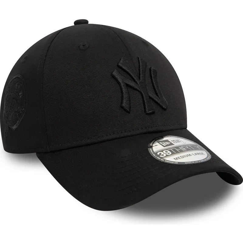 cappello-curvo-nero-regolabile-con-logo-nero-39thirty-monochrome-dei-new-york-yankees-mlb-di-new-era