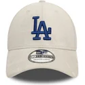 cappellino-curvo-beige-aderente-con-logo-blu-39thirty-in-finta-pelle-scamosciata-dei-los-angeles-dodgers-mlb-di-new-era