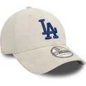 cappellino-curvo-beige-aderente-con-logo-blu-39thirty-in-finta-pelle-scamosciata-dei-los-angeles-dodgers-mlb-di-new-era