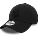 casquette-courbee-noire-ajustee-avec-logo-noir-39thirty-stretch-nylon-new-york-yankees-mlb-new-era