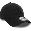 casquette-courbee-noire-ajustee-avec-logo-noir-39thirty-stretch-nylon-new-york-yankees-mlb-new-era