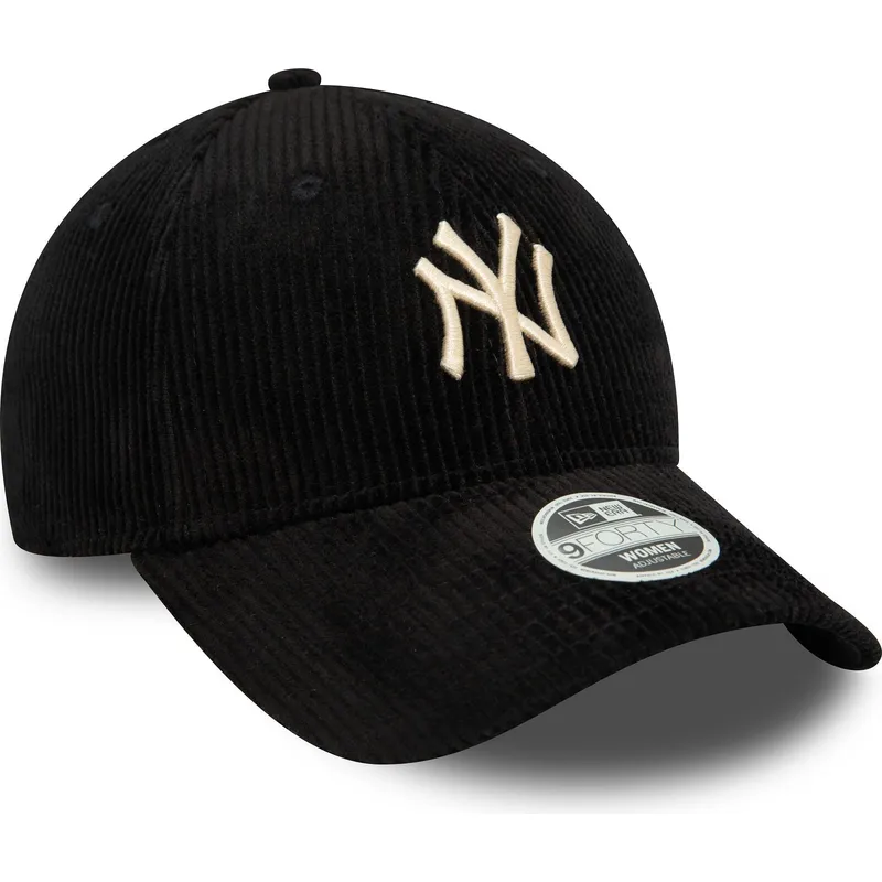 new-era-new-york-yankees-mlb-9forty-cord-svart-justerbar-damkeps-med-beige-logotyp