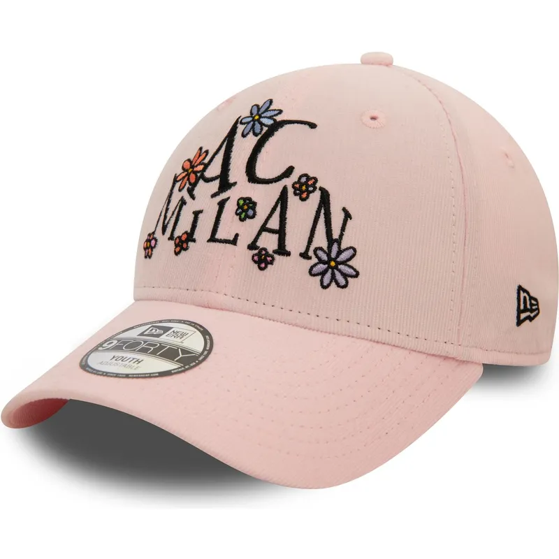cappellino-rosa-regolabile-per-bambino-9forty-needle-cord-ac-milan-serie-a-di-new-era