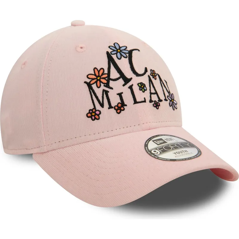 cappellino-rosa-regolabile-per-bambino-9forty-needle-cord-ac-milan-serie-a-di-new-era