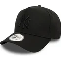 new-era-curved-brim-black-logo-9forty-e-frame-monochrome-new-york-yankees-mlb-black-snapback-cap