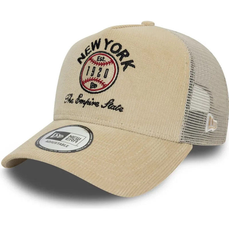 beige-9forty-a-frame-cord-graphic-trucker-cap-new-york-states-and-countries-von-new-era