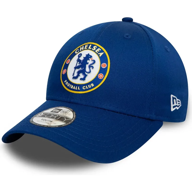 blaue-gebogene-snapback-kappe-fur-kinder-9forty-core-von-chelsea-football-club-premier-league-von-new-era