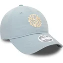 cappellino-curvo-azzurro-regolabile-da-donna-9twenty-washed-di-new-york-stati-e-paesi-di-new-era