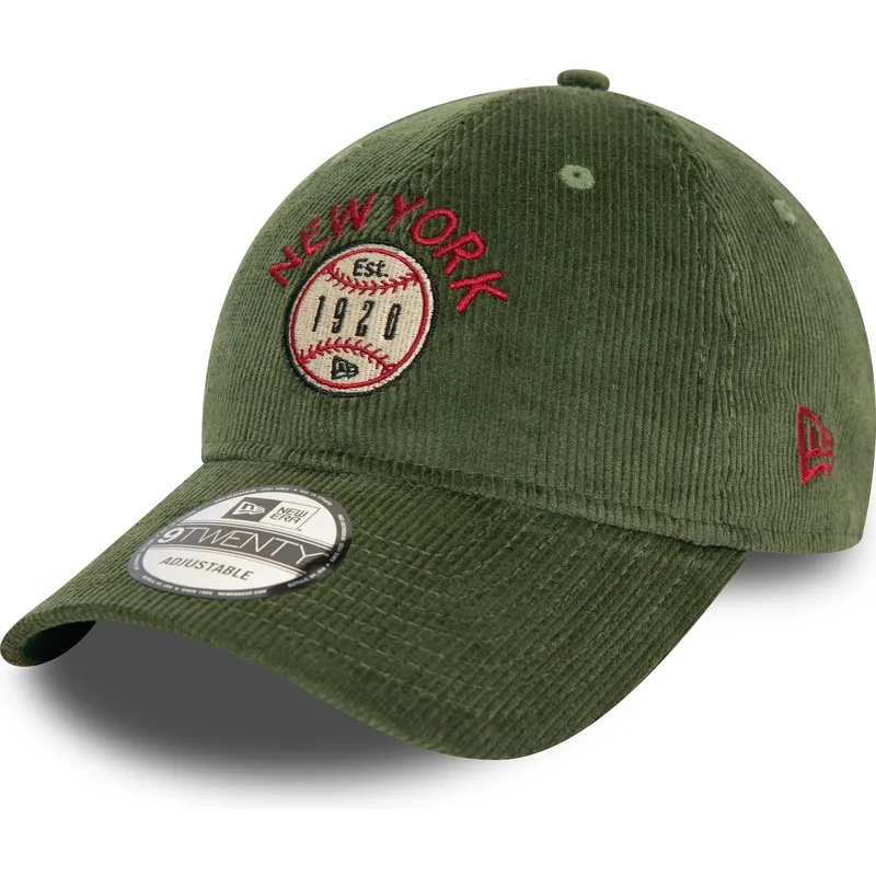 cappello-curvo-verde-regolabile-9twenty-cord-di-new-york-stati-e-paesi-di-new-era