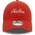 cappellino-curvo-arancione-regolabile-9twenty-heritage-script-di-new-era