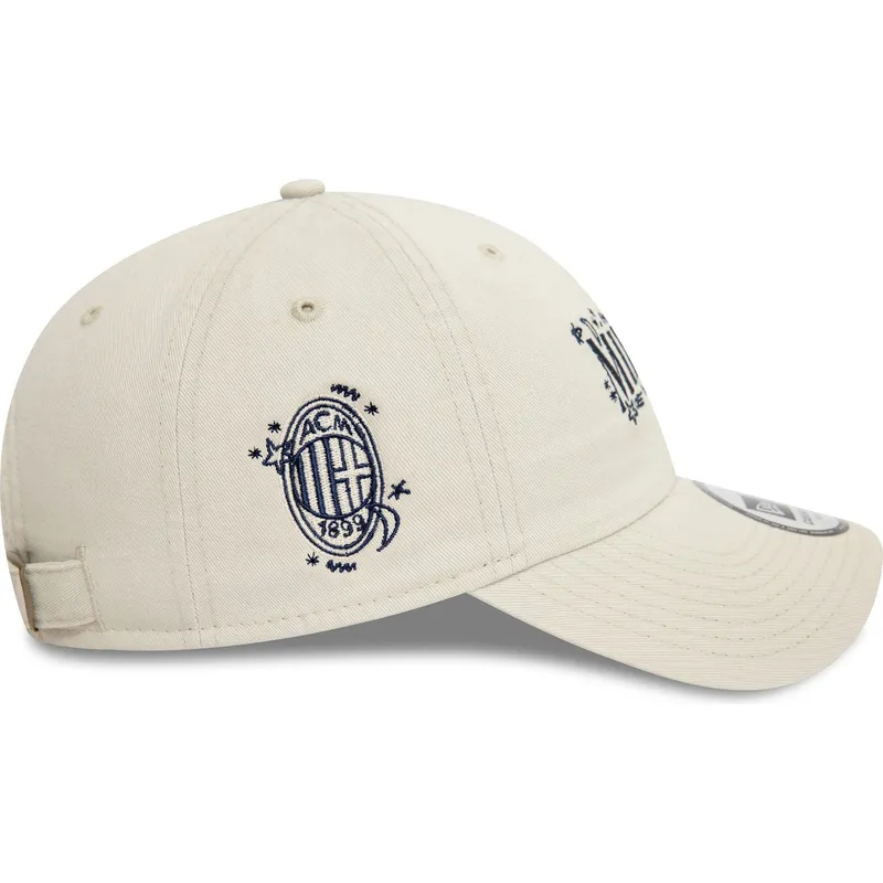 beige-verstellbare-kappe-9twenty-scribble-von-ac-milan-serie-a-von-new-era