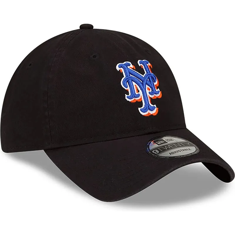 schwarze-verstellbare-gebogene-kappe-9twenty-core-classic-der-new-york-mets-mlb-von-new-era