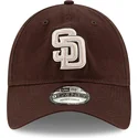 9twenty-core-classic-verstellbare-braune-kappe-mit-gebogenem-schirm-von-den-san-diego-padres-mlb-von-new-era