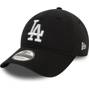 Sort justerbar kurvet kasket 9TWENTY Washed fra Los Angeles Dodgers MLB fra New Era