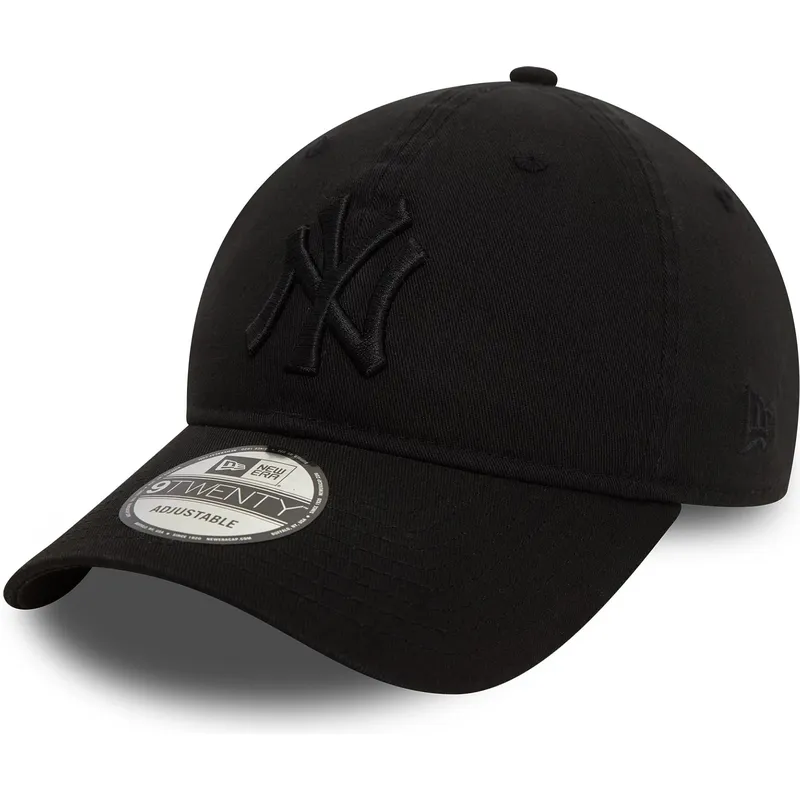 new-york-yankees-mlb-new-era-9twenty-tvattad-svart-justerbar-bojd-keps-med-svart-logotyp