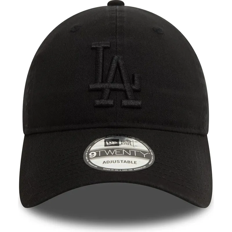 czarna-zakrzywiona-regulowana-czapka-z-czarnym-logo-9twenty-washed-los-angeles-dodgers-mlb-od-new-era