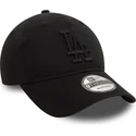 casquette-courbee-noire-ajustable-avec-logo-noir-9twenty-washed-los-angeles-dodgers-mlb-new-era