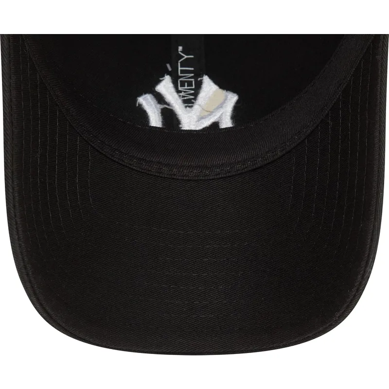 sort-justerbar-9twenty-vasket-kasket-med-buet-skygge-fra-new-york-yankees-mlb-fra-new-era