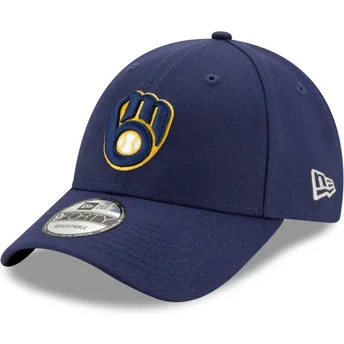 Justerbar marineblå kurvet kasket 9FORTY The League fra Milwaukee Brewers MLB fra New Era