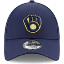 justerbar-morkebla-buet-kasket-9forty-the-league-milwaukee-brewers-mlb-fra-new-era