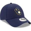 marineblaue-verstellbare-curved-cap-9forty-the-league-der-milwaukee-brewers-mlb-von-new-era