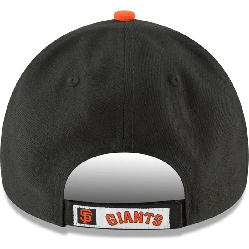 schwarze-gebogene-verstellbare-kinderkappe-9forty-the-league-der-san-francisco-giants-mlb-von-new-era