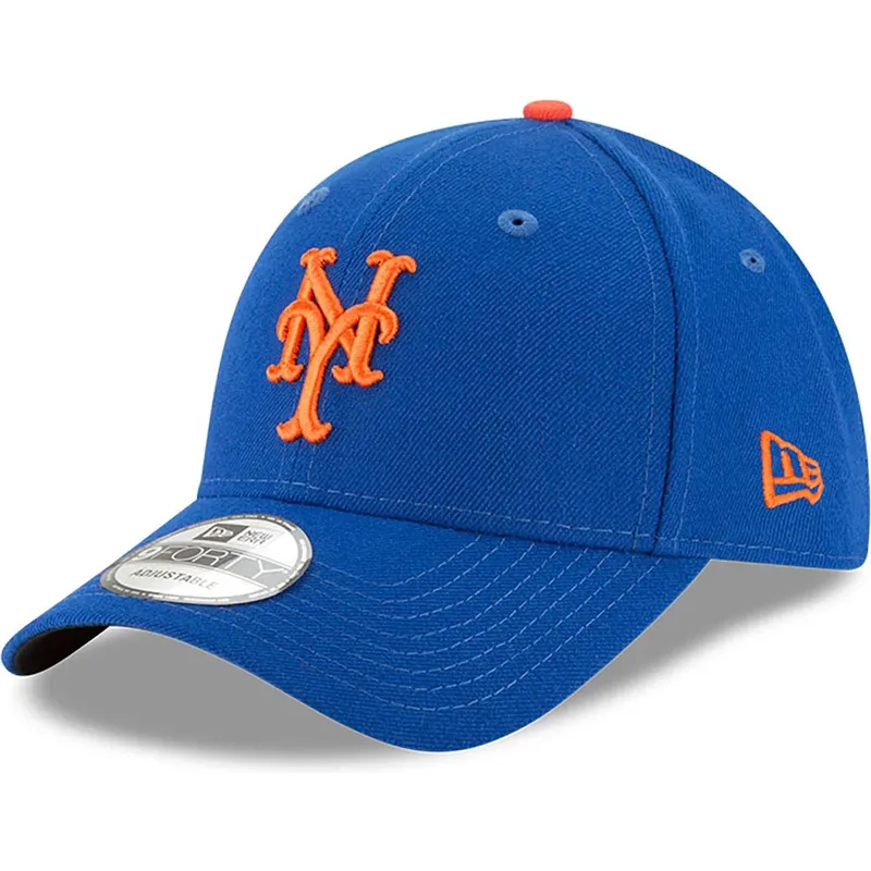 blaue-gebogene-verstellbare-kindercap-9forty-the-league-der-new-york-mets-mlb-von-new-era