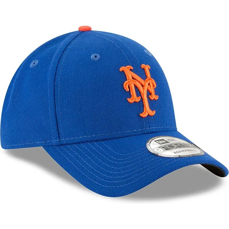 blaue-gebogene-verstellbare-kindercap-9forty-the-league-der-new-york-mets-mlb-von-new-era