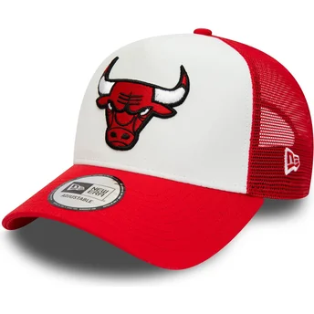 Hvid og rød trucker-kasket A Frame Team Colour fra Chicago Bulls NBA fra New Era