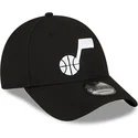 sort-justerbar-9forty-the-league-kasket-med-buet-skygge-af-utah-jazz-nba-fra-new-era